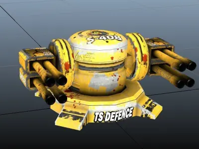 Rocket Turrets Low-poly 3D model