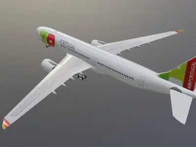 TAP Air Portugal Airbus a330-900neo model with cockpit Low-poly 3D model