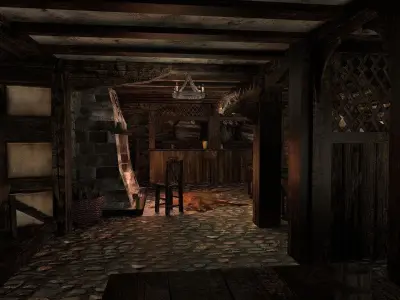 Medieval City Tavern Low-poly 3D model