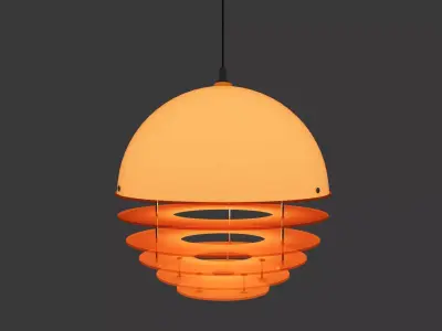 Mid-Century Bauhaus Sunset Orange Pendant Lamp Free low-poly 3D model