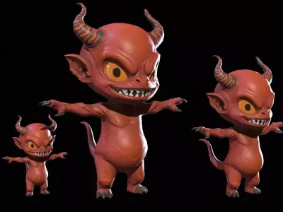 ChibiDemon3Pack1 Low-poly 3D model