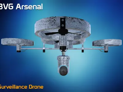 Surveillance Drone Low-poly 3D model