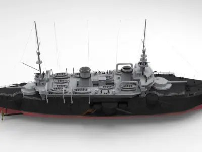 Bouvet Battleship 3D Model 3D model
