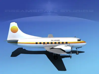 Martin 202 DHL Airlines 3D model