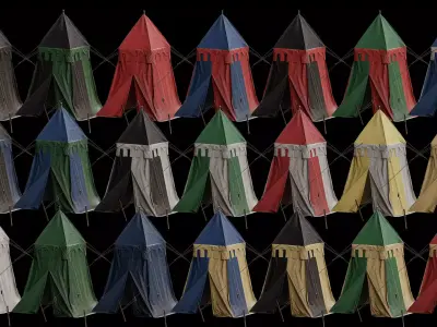 Medieval Tent Collection Low-poly 3D model