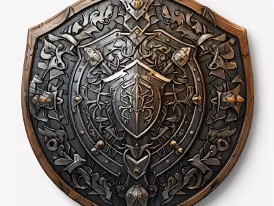 Fantasy Ornate Shield LowPoly Game Asset Low-poly 3D model