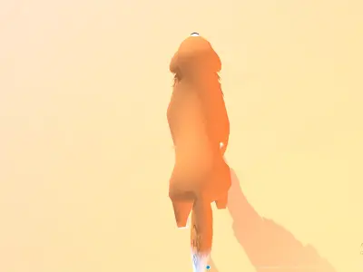 Retriever Dog Walking Cycle Orange Dog 3D model