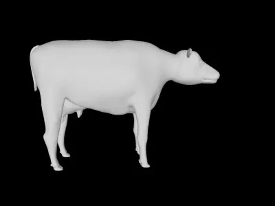 Cow rigged with mouth 3D model