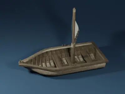 Sailboat with a triangle mast 3D model