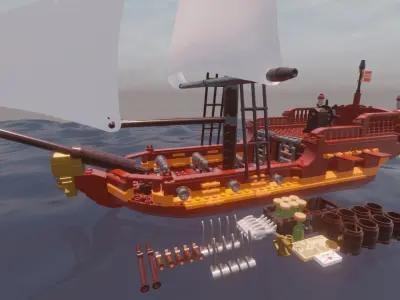 LEGO SPANISH SLOOP - THE LIONESS - Rogue Film Productions 3D model