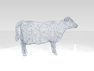 Cow Wireframe 3D model