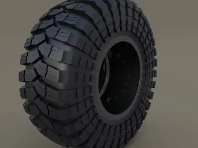Tibus Offroad Wheel w Maxxis Trepador Tire 3D model