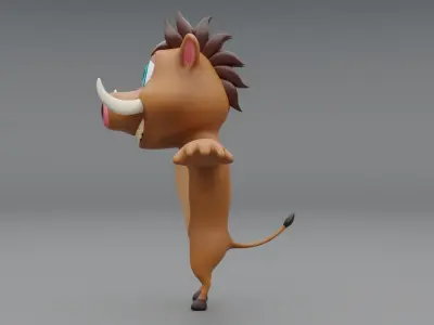 3D Wildboar Cartoon 3D model