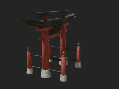 JAPANESE ASIAN FEUDAL ZEN TEMPLE SHRINE STRUCTURES COLLECTION Low-poly 3D model