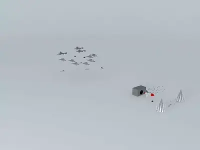death flock of birds in snow Free 3D model