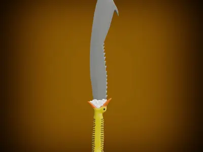 Stylized DuckSword low-poly game ready Free low-poly 3D model