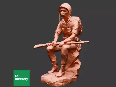 The Remembrance 1 12 Scale Mourning Soldier Statue 3D print model