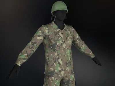 10 Army Outfit Camouflage  Low-poly 3D model