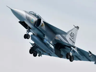 Saab 37 Viggen - with Cocpit - Fully Rigged-Multiple Decals Set Low-poly 3D model