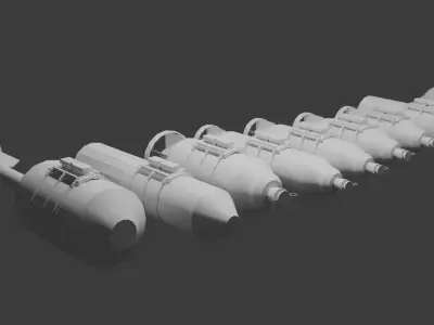 Bombs pack for DS2 downthrow FPV drone Low-poly 3D model