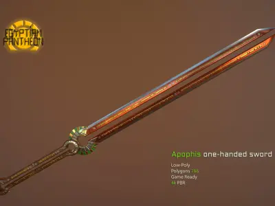 Egyptian Pantheon - Apophis One-Handed Sword Low-poly 3D model