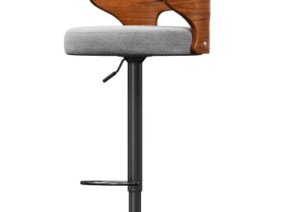 Levede 1x Bar Stools Kitchen Gas Lift Wooden Beech Stool Free 3D model