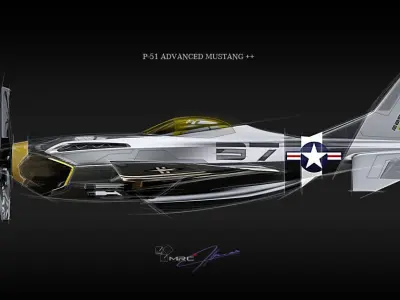P-51 advanced mustang Low-poly 3D model