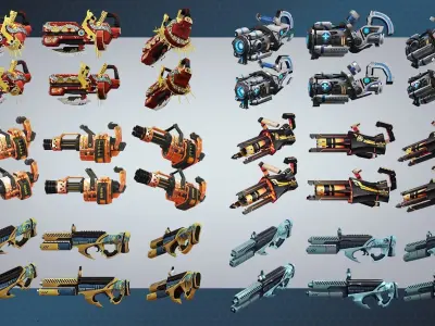 weapon pack vol01 Scifi cartoon weapon  Low-poly 3D model