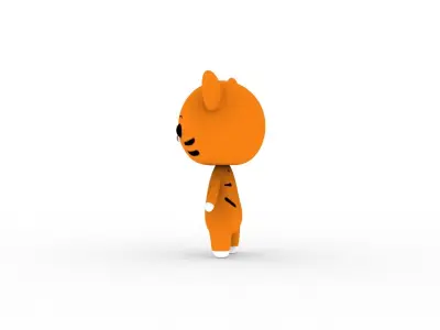 Cartoon Tiger v002 character 3D model
