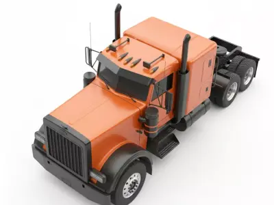 Truck Tractor Low-poly 3D model
