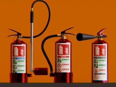 Emergency Set - Fire Extinguisher  Free 3D model