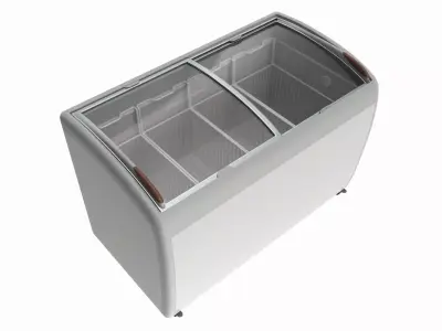 Ice cream freezer with curved glass doors 3D model