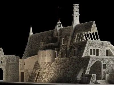 Celler Guell - Bodegas Guell - Antoni Gaudi 3D model