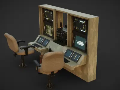 Contol console Hud Low-poly 3D model