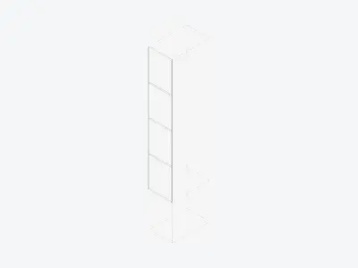 Locker - Laminate - High Base - Tall - 4 Door Low-poly 3D model
