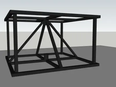 Outdoor coffee table combined with umbrella  3D model