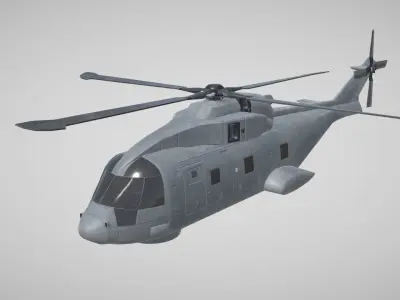 Civilian Military EH101 Helicopter Low-poly 3D model