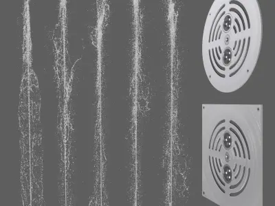 Sidewalk fountain model and Animated 3D model