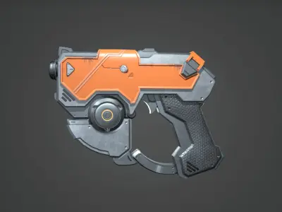 Sci fi gun game ready Low-poly 3D model