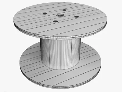 Wooden Reel 3D model