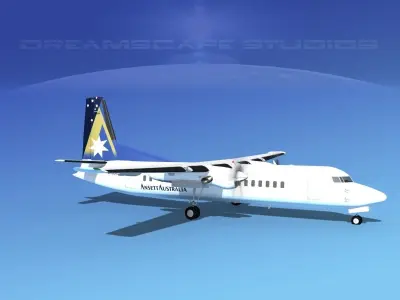 Fokker 50 Ansett Australia 3D model