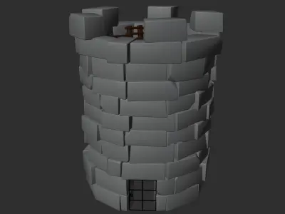 Medieval Watchtower Low-poly 3D model
