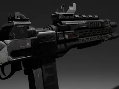 Sci-fi Assault Rifle  Game Ready  - G2 Low-poly 3D model