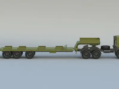 Kamaz-65225 Tank Transporter 3D model