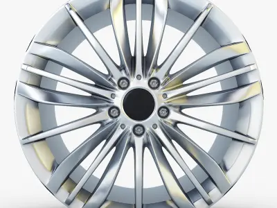 Style 332 wheel silver Mid Poly Low-poly 3D model