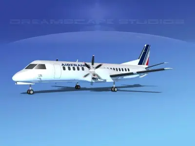 SAAB 2000 Air France 3D model