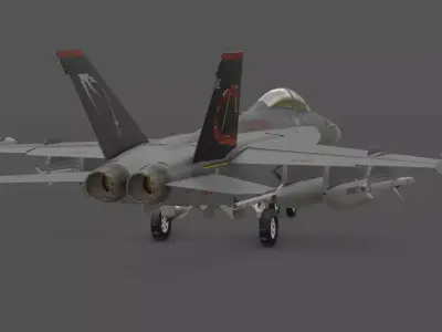 EA-18G Growler Jet 3D Model Low-poly 3D model