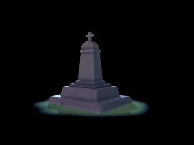 Stylized Gravestone Low-poly 3D model