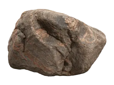  Dark Warm Toned Marbled Large Rock Boulder Model 