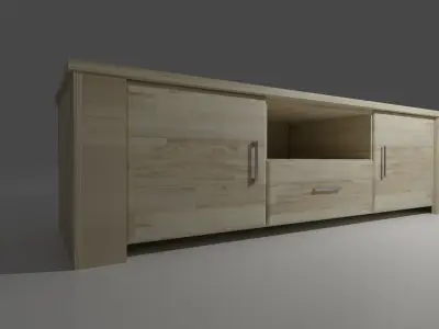 Wooden Tv Stand 3d model Free 3D model